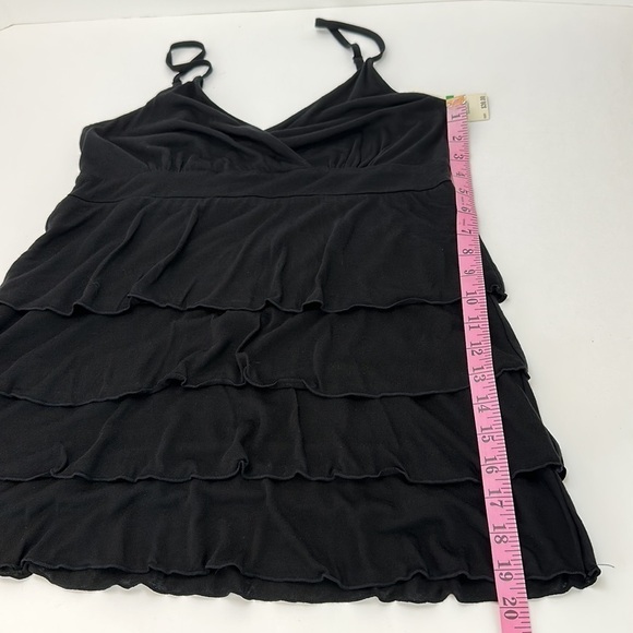 INC Black Ruffled Surplice 100% Tencel Cami Tank Top L Soft Moisture Wicking - Picture 9 of 12